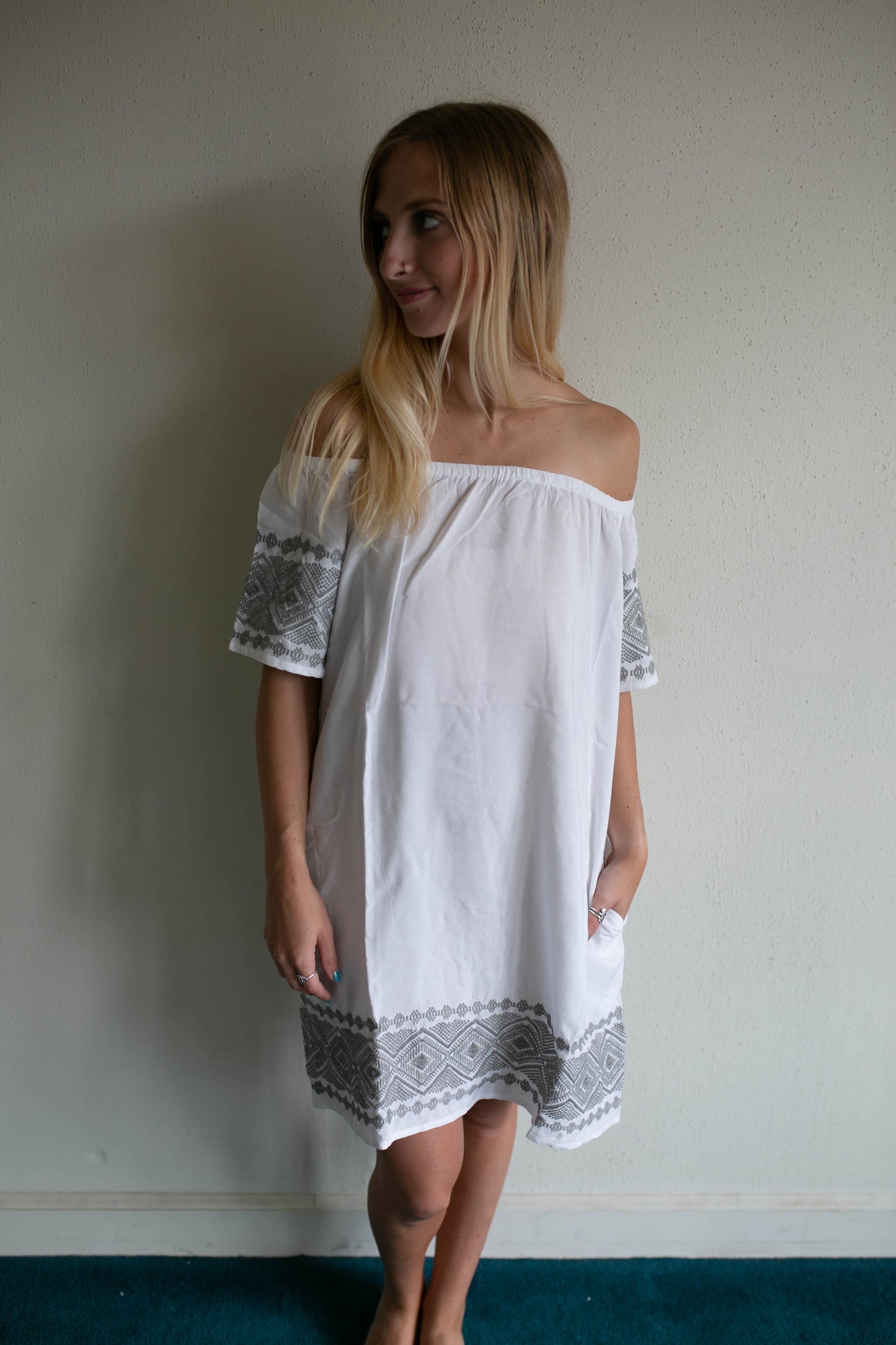 juniper off-the-shoulder dress