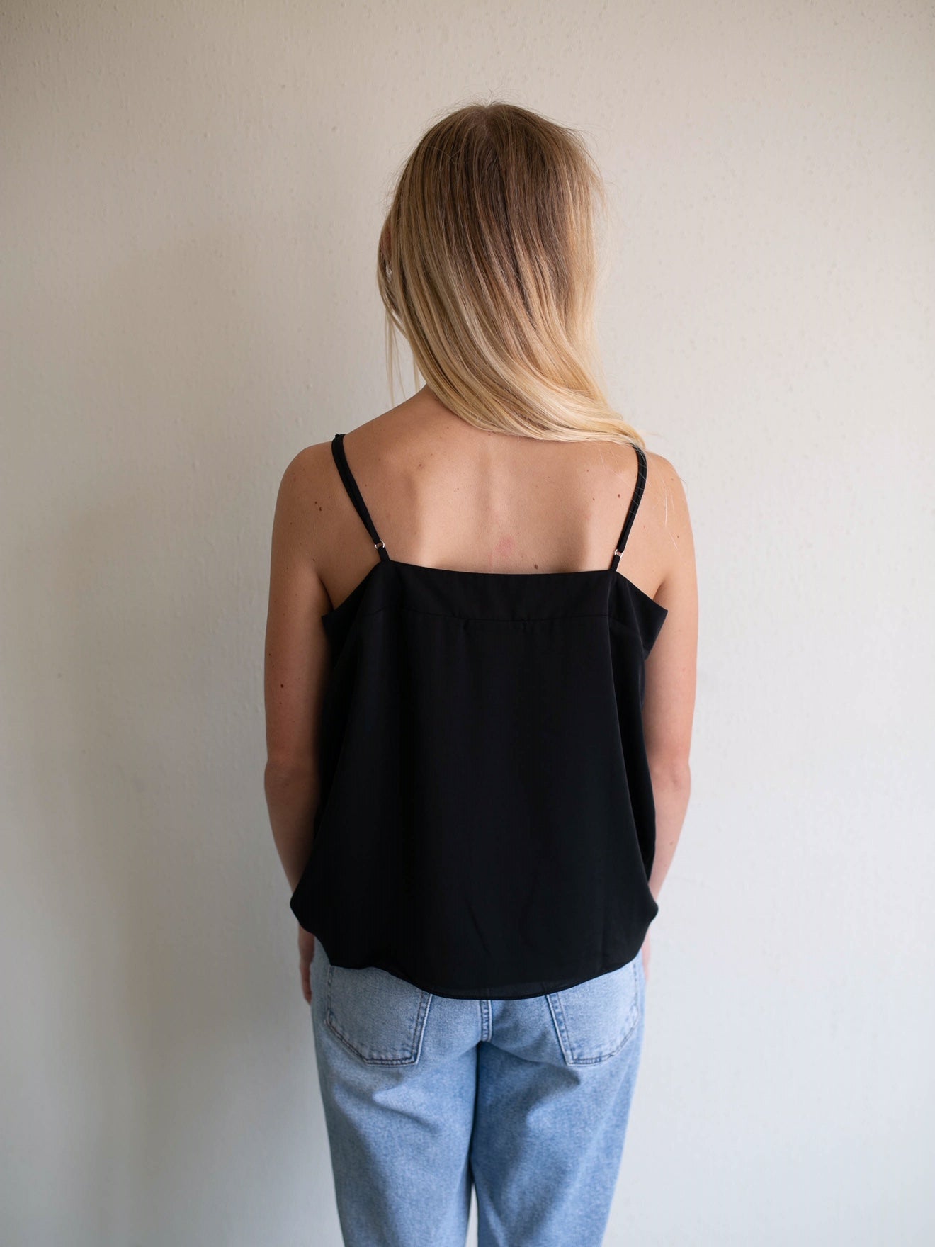 black silk camisole