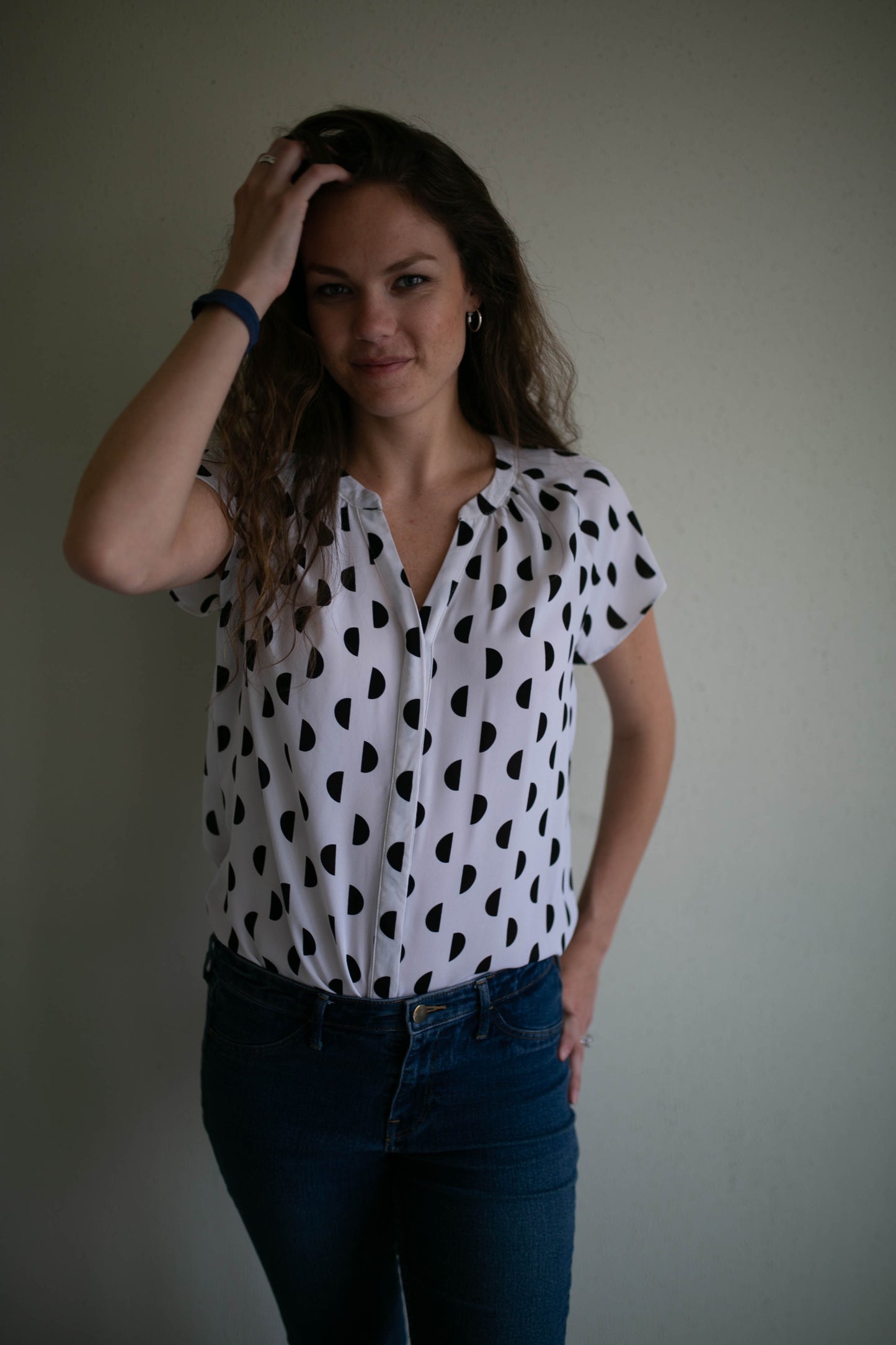 half moon button up