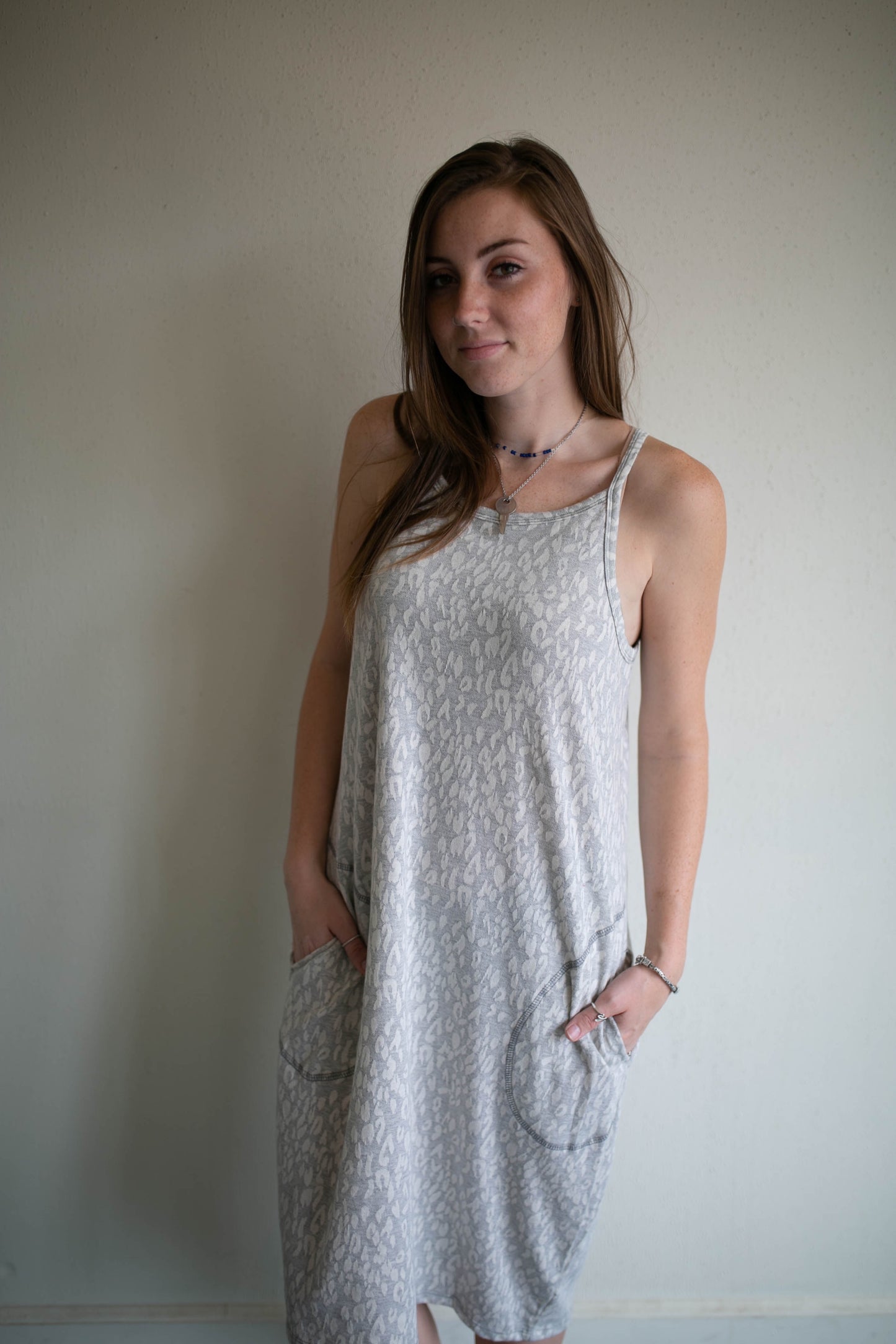 leopard terry dress