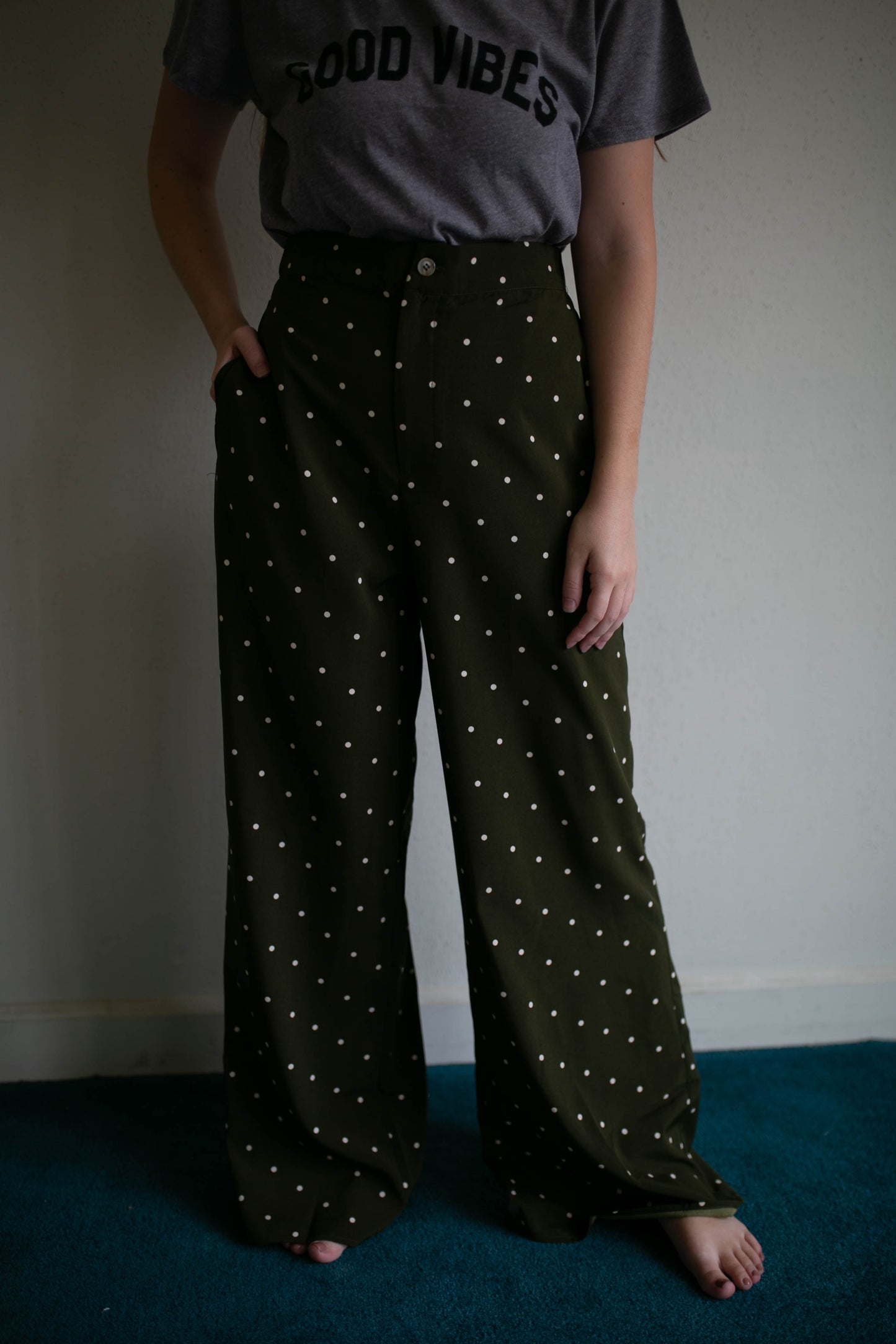 polka dot pant with removable straps