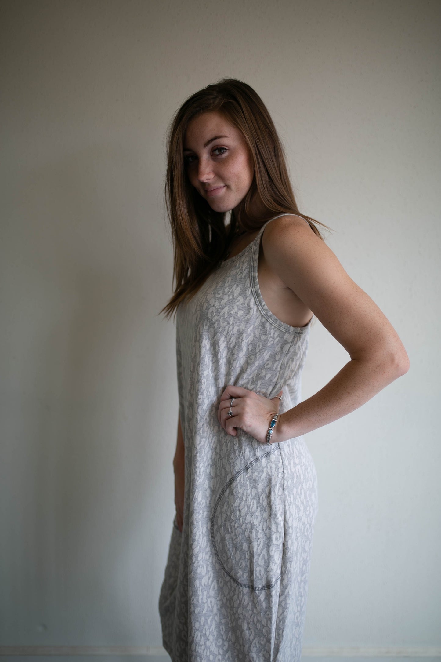 leopard terry dress