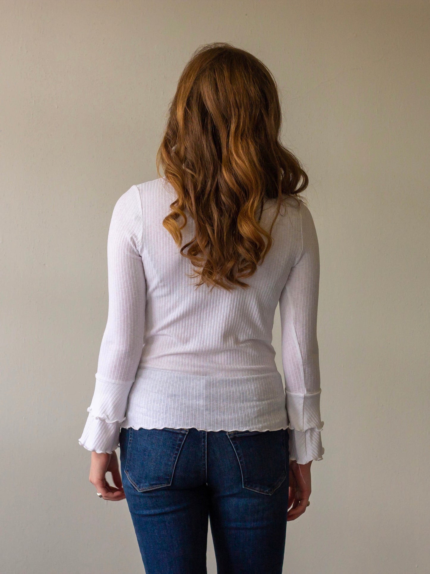 cher long sleeve ruffle