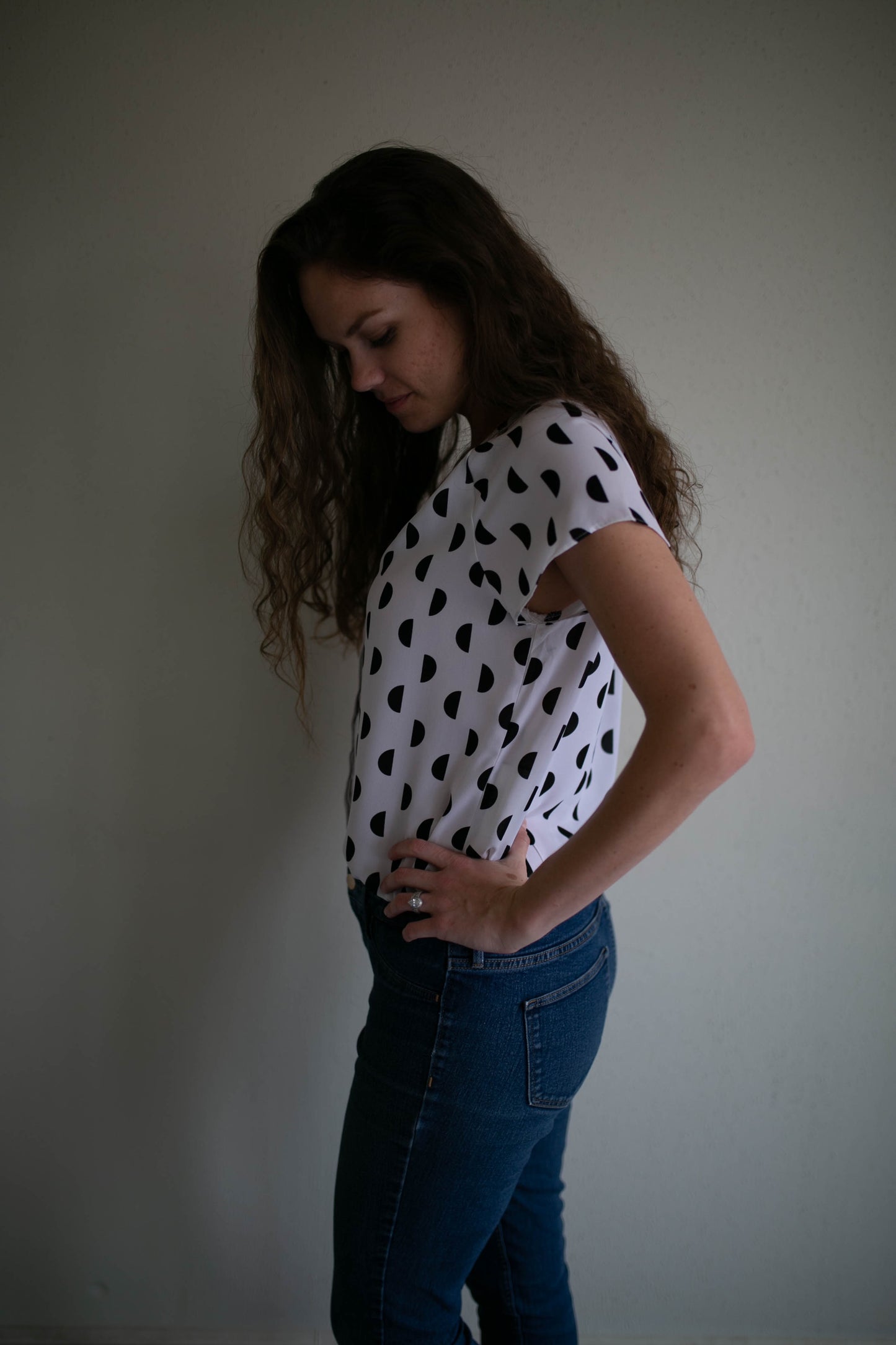 half moon button up
