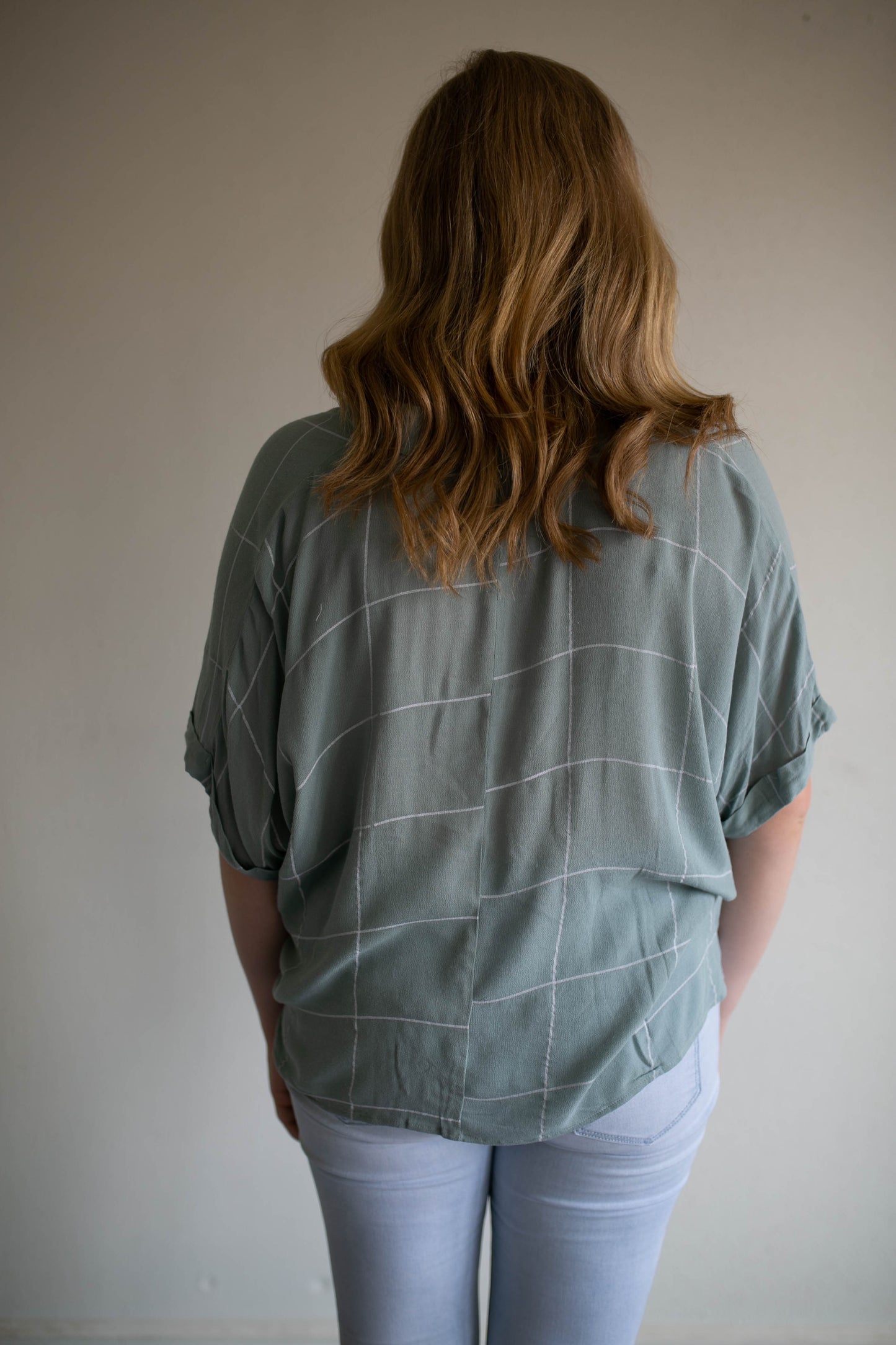 green box button up