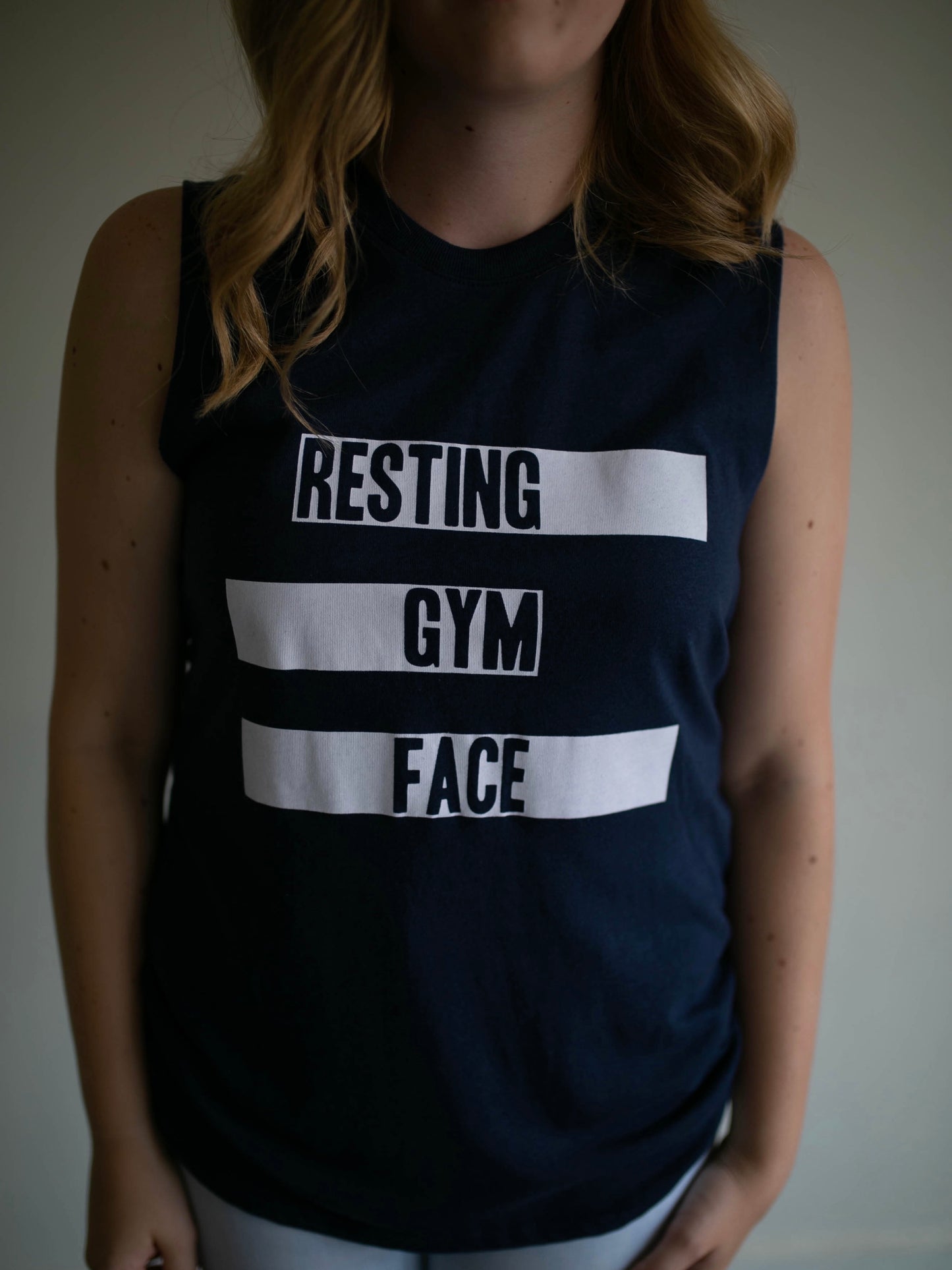 resting gym face muscle tee