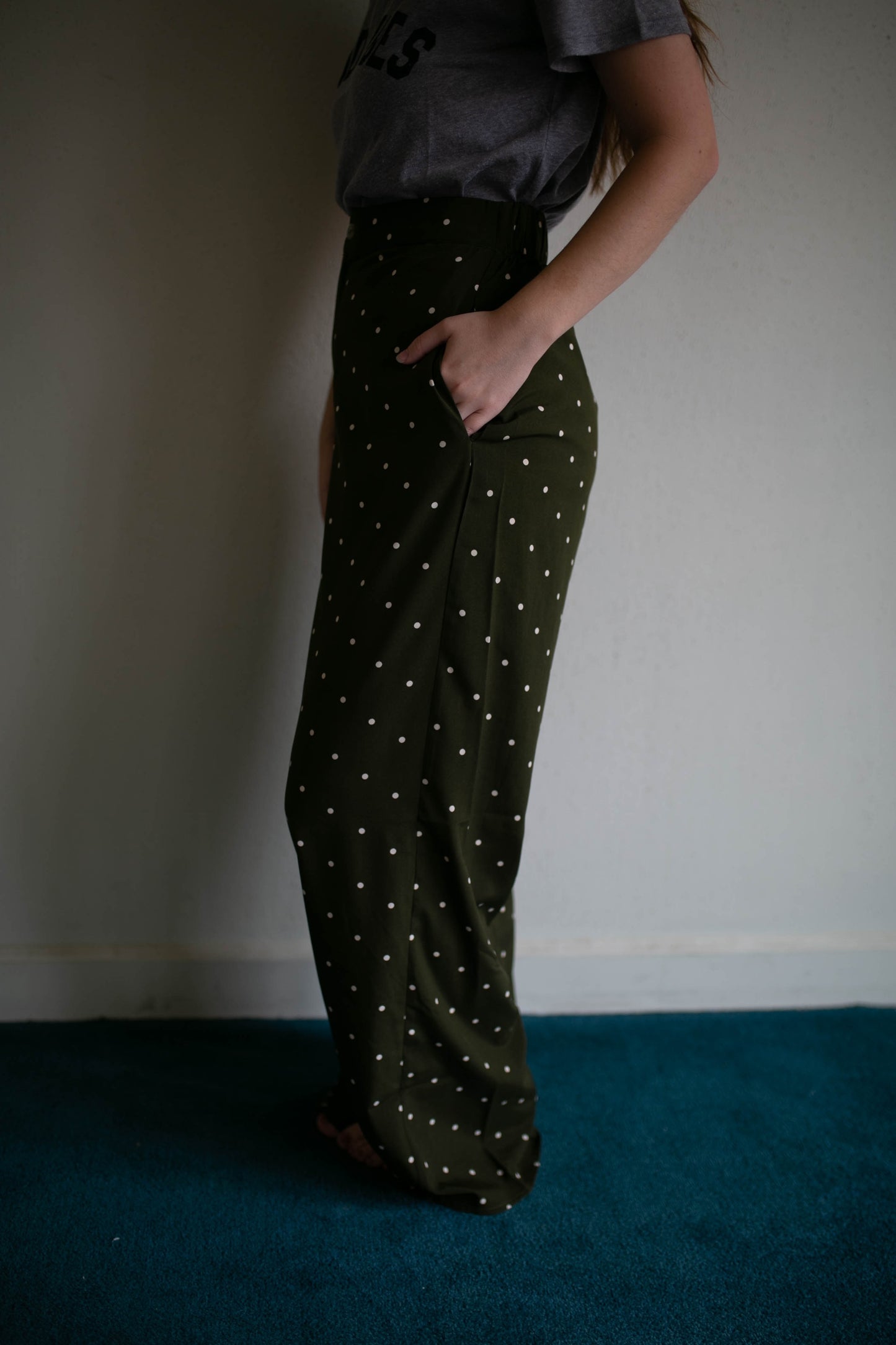 polka dot pant with removable straps