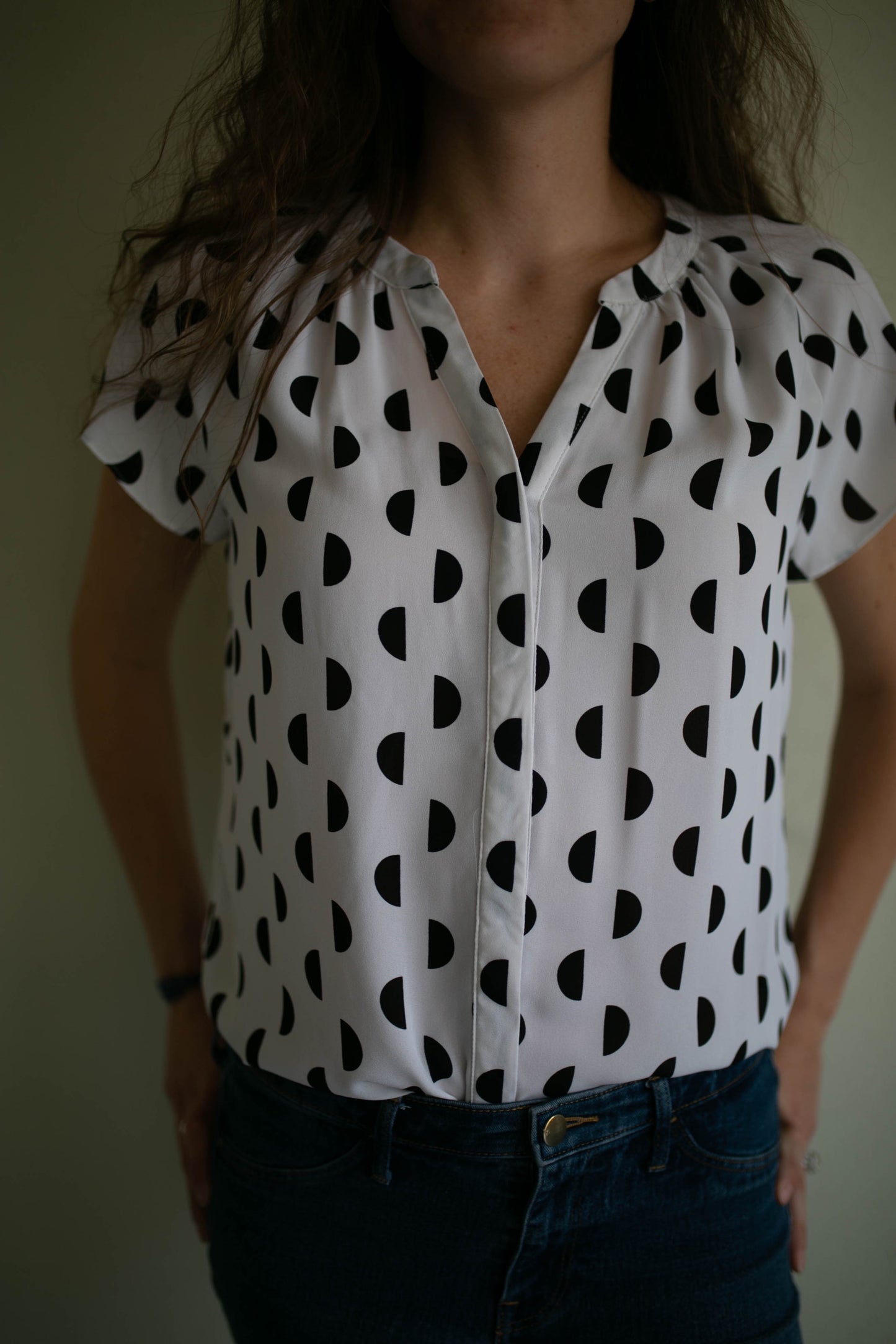 half moon button up